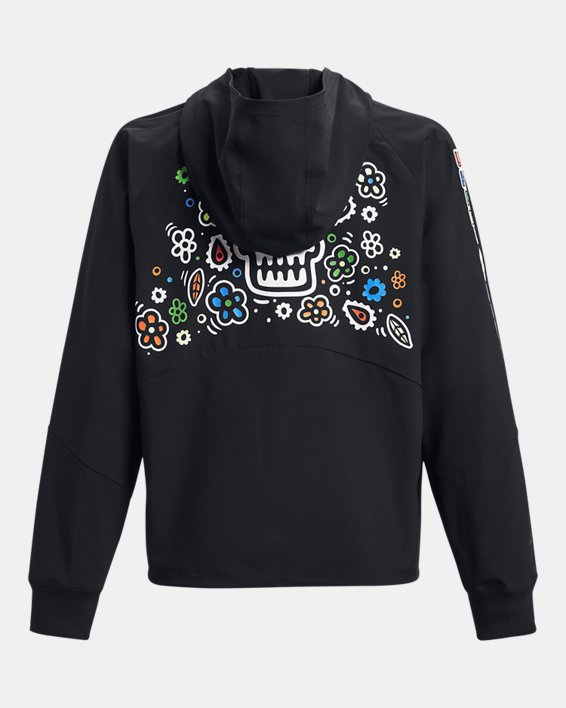 Chamarra UA Day Of The Dead Woven Full-Zip para mujer, Black, pdpMainDesktop image number 6